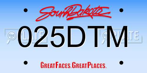 025DTM South Dakota License Plate