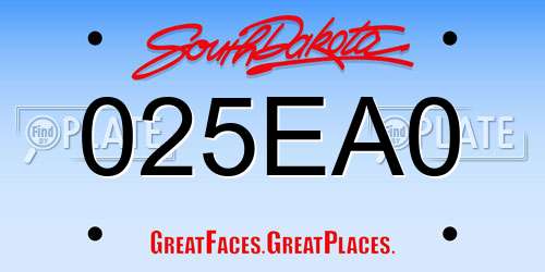 025EA0 South Dakota License Plate
