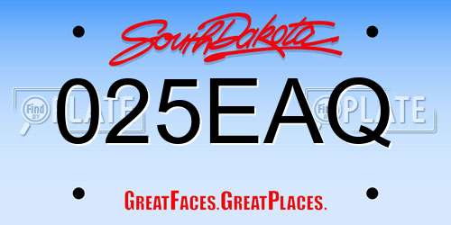 025EAQ South Dakota License Plate