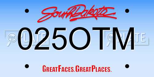 025OTM South Dakota License Plate