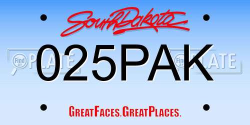 025PAK South Dakota License Plate