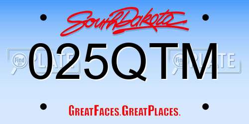 025QTM South Dakota License Plate