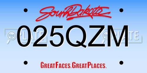 025QZM South Dakota License Plate