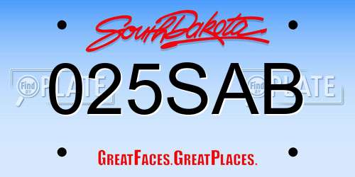 025SAB South Dakota License Plate