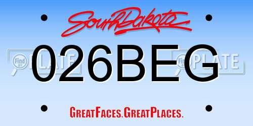 026BEG South Dakota License Plate