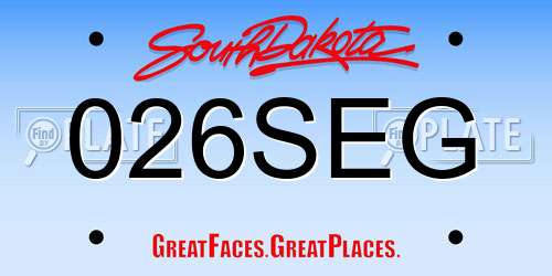 026SEG South Dakota License Plate