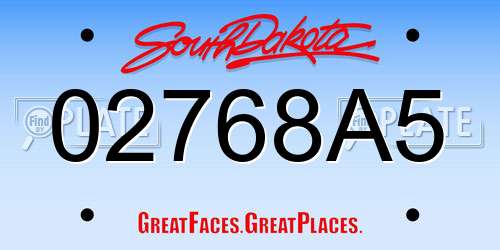 02768A5 South Dakota License Plate