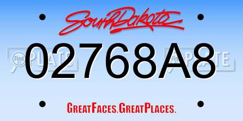 02768A8 South Dakota License Plate