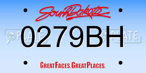 0279BH South Dakota License Plate