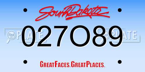 027O89 South Dakota License Plate