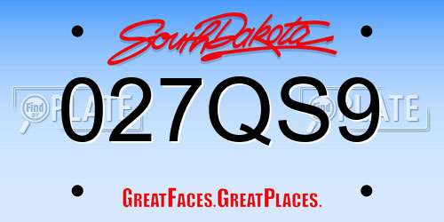 027QS9 South Dakota License Plate