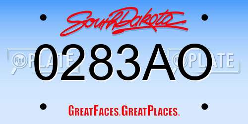 0283AO South Dakota License Plate