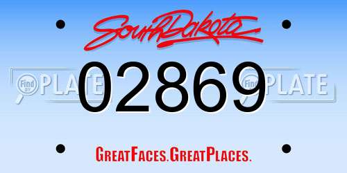 02869 South Dakota License Plate