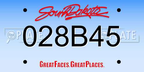 028B45 South Dakota License Plate