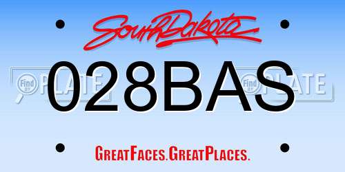 028BAS South Dakota License Plate