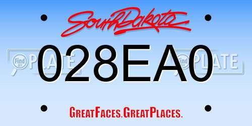 028EA0 South Dakota License Plate