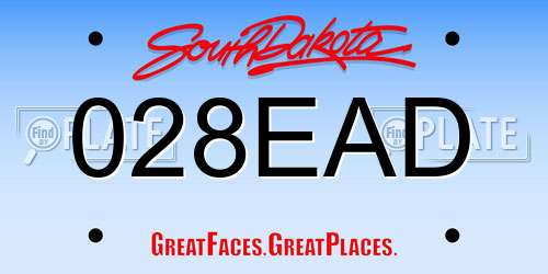 028EAD South Dakota License Plate