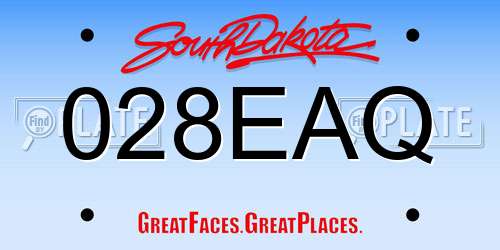 028EAQ South Dakota License Plate