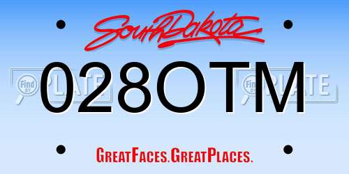 028OTM South Dakota License Plate