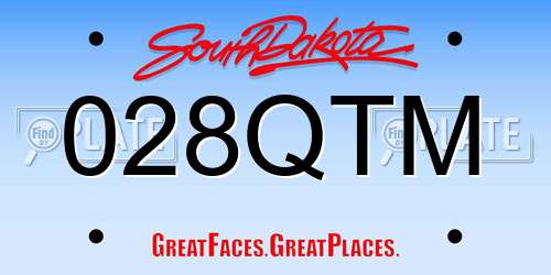 028QTM South Dakota License Plate
