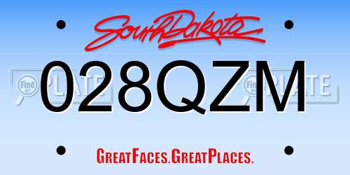 028QZM South Dakota License Plate