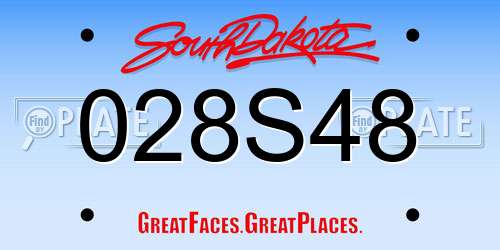 028S48 South Dakota License Plate