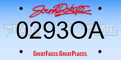 0293OA South Dakota License Plate
