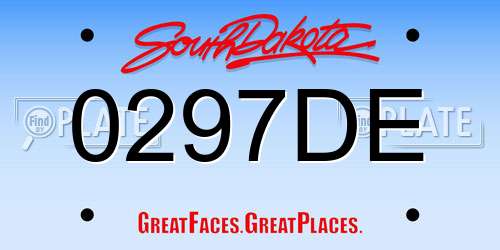 0297DE South Dakota License Plate