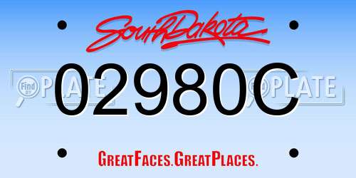 02980C South Dakota License Plate