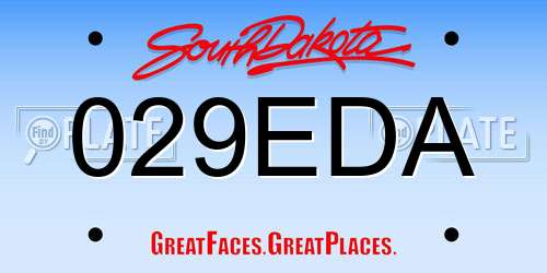 029EDA South Dakota License Plate