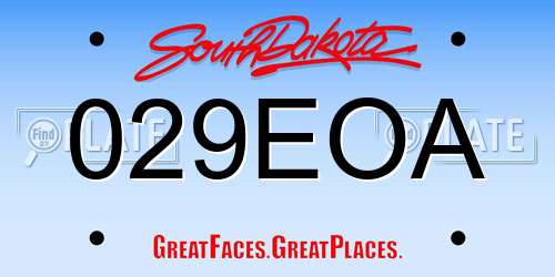 029EOA South Dakota License Plate