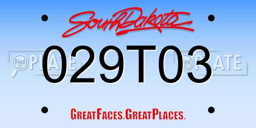 029T03 South Dakota License Plate