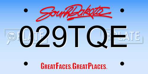 029TQE South Dakota License Plate