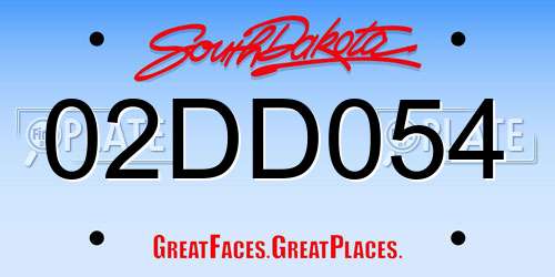 02DD054 South Dakota License Plate