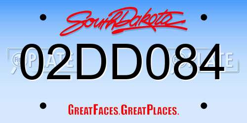 02DD084 South Dakota License Plate