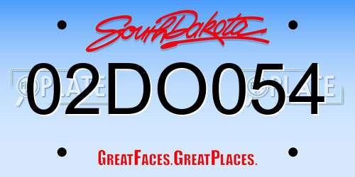 02DO054 South Dakota License Plate