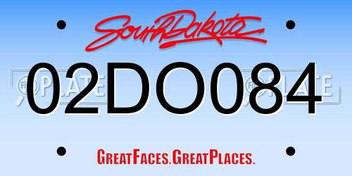 02DO084 South Dakota License Plate