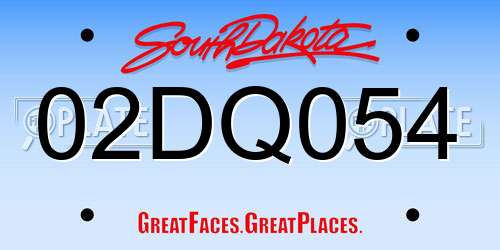 02DQ054 South Dakota License Plate