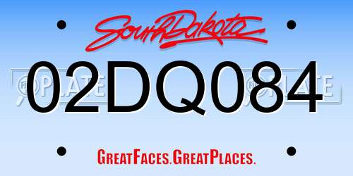 02DQ084 South Dakota License Plate