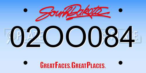 02OO084 South Dakota License Plate