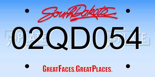 02QD054 South Dakota License Plate