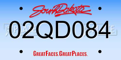 02QD084 South Dakota License Plate