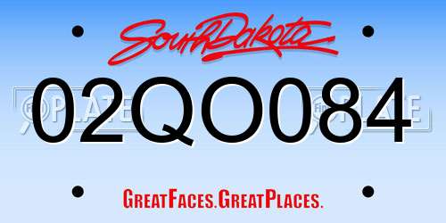 02QO084 South Dakota License Plate
