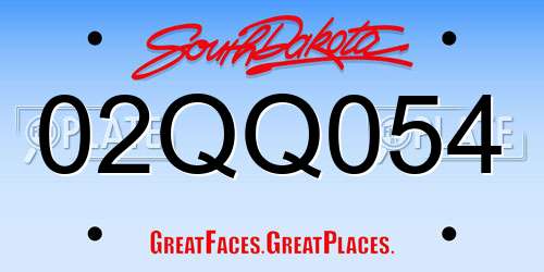 02QQ054 South Dakota License Plate