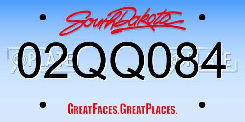 02QQ084 South Dakota License Plate