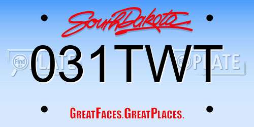031TWT South Dakota License Plate