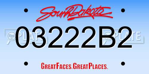 03222B2 South Dakota License Plate