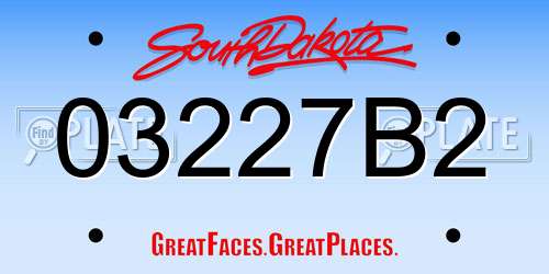 03227B2 South Dakota License Plate