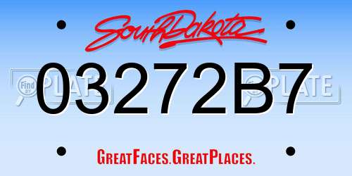 03272B7 South Dakota License Plate