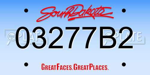 03277B2 South Dakota License Plate